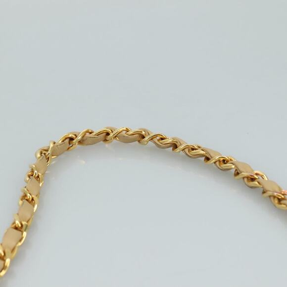 CHANEL Matelasse Chain Shoulder Bag Lamb Skin Beige Gold CC - Picture 8 of 16